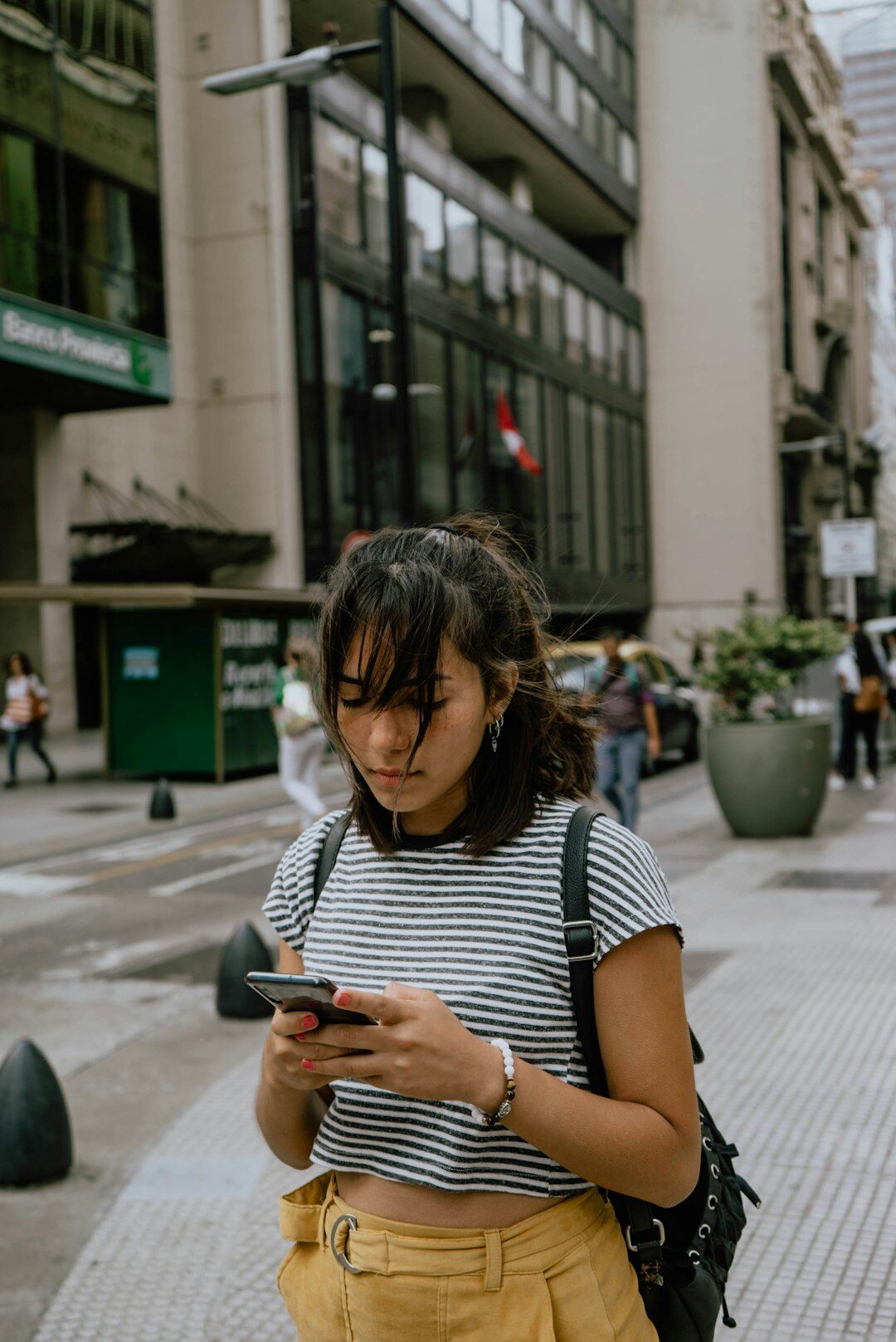 woman posting on phone